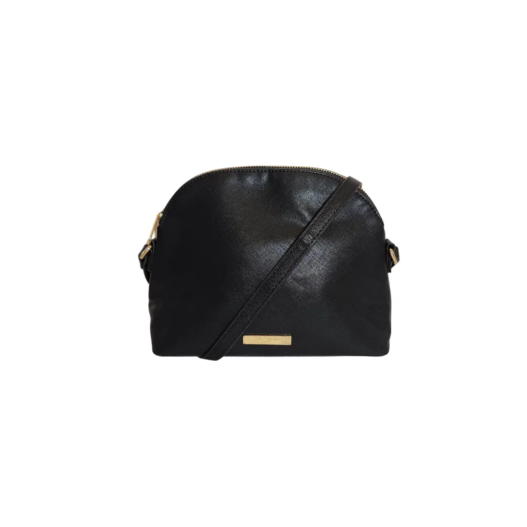 Kurt Geiger Black Textured Leatherette Dome Crossbody Bag | Like New |