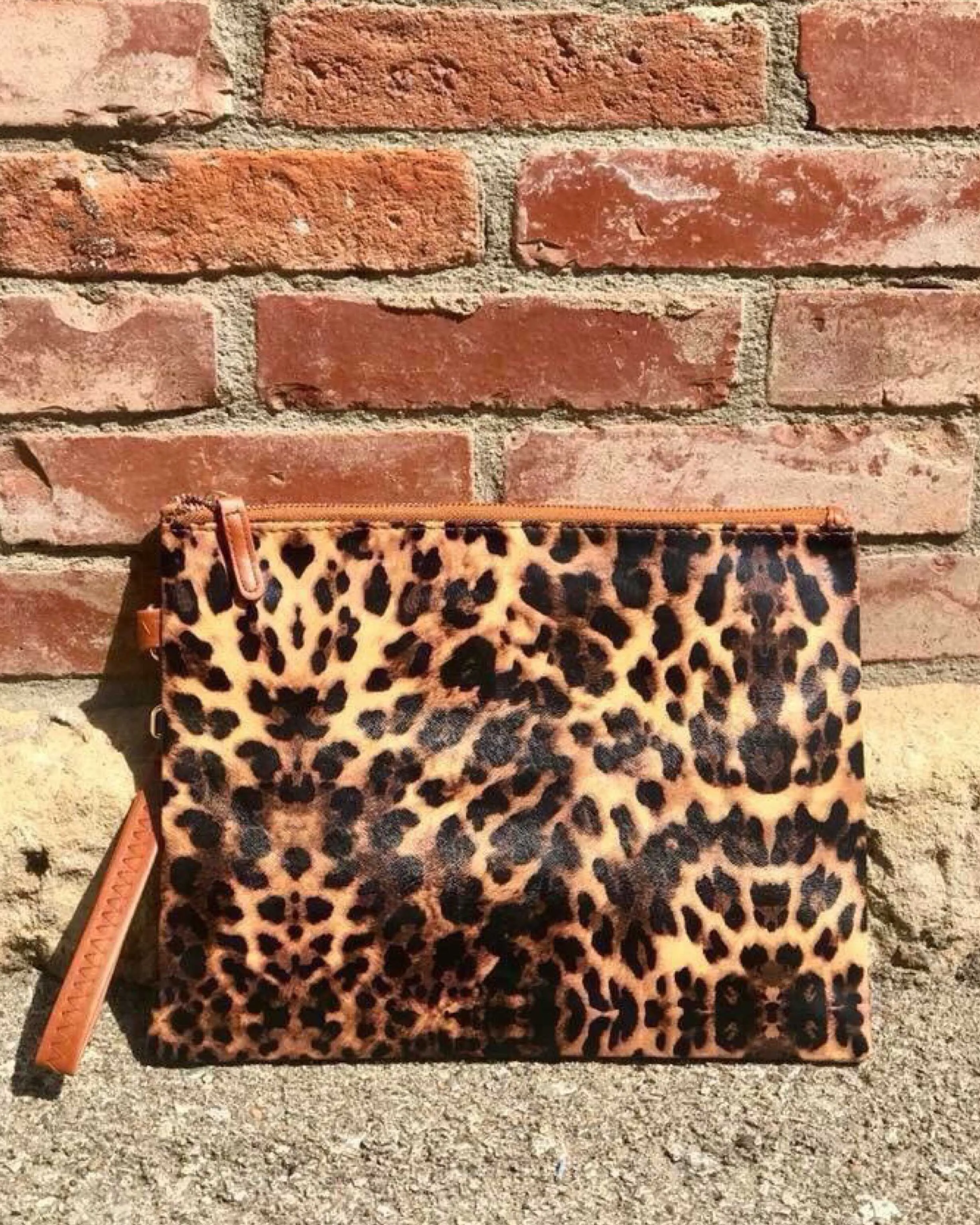 Leopard Print Clutch Wristlet