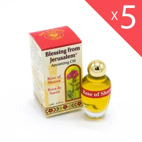 Lot of x 5 Anointing Oil Rose Of Sharon 12 ml - 0.4oz From Holyland (5 bottles)