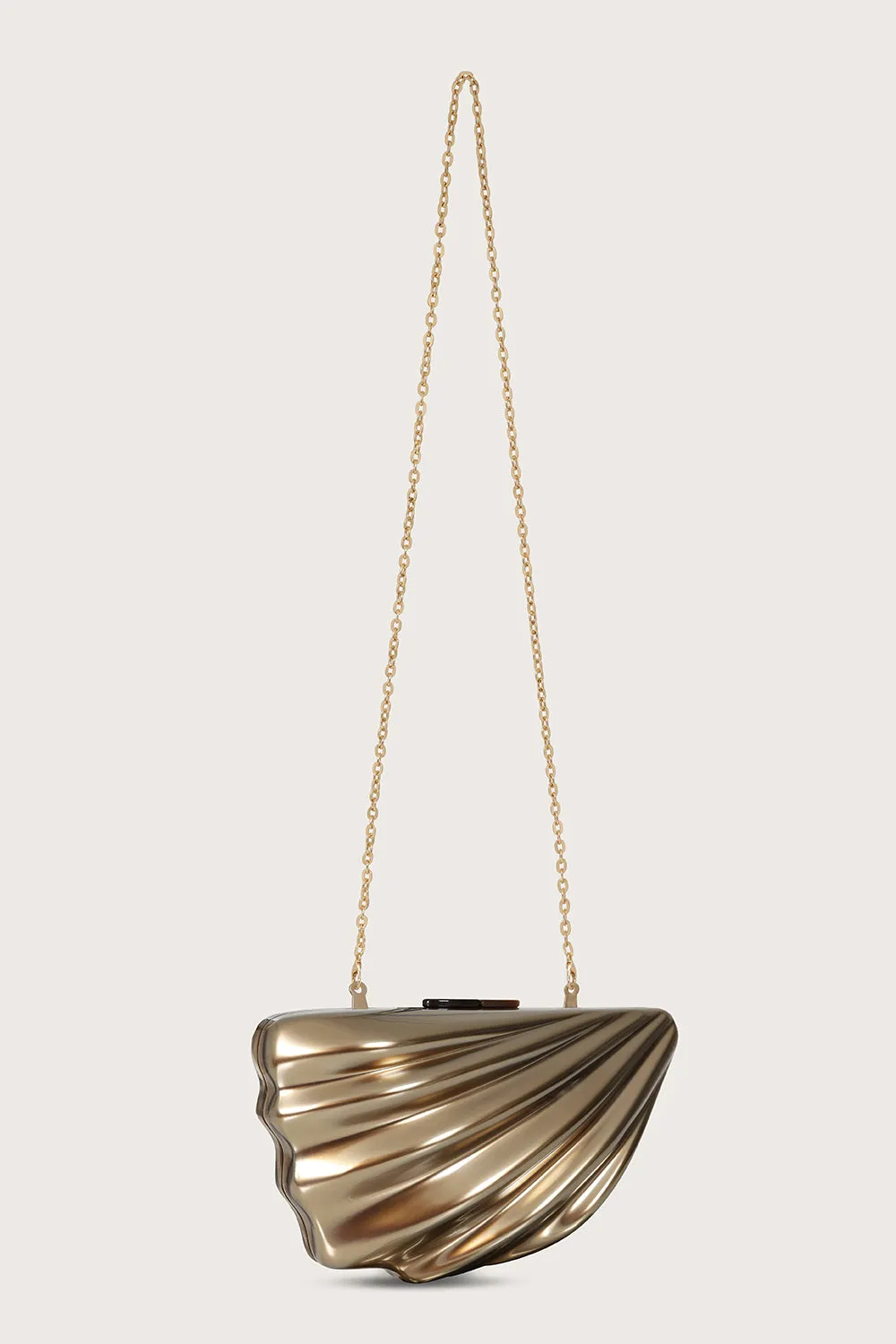 LOTTIE Acrylic Shell Clutch Bag in Gold