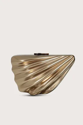 LOTTIE Acrylic Shell Clutch Bag in Gold