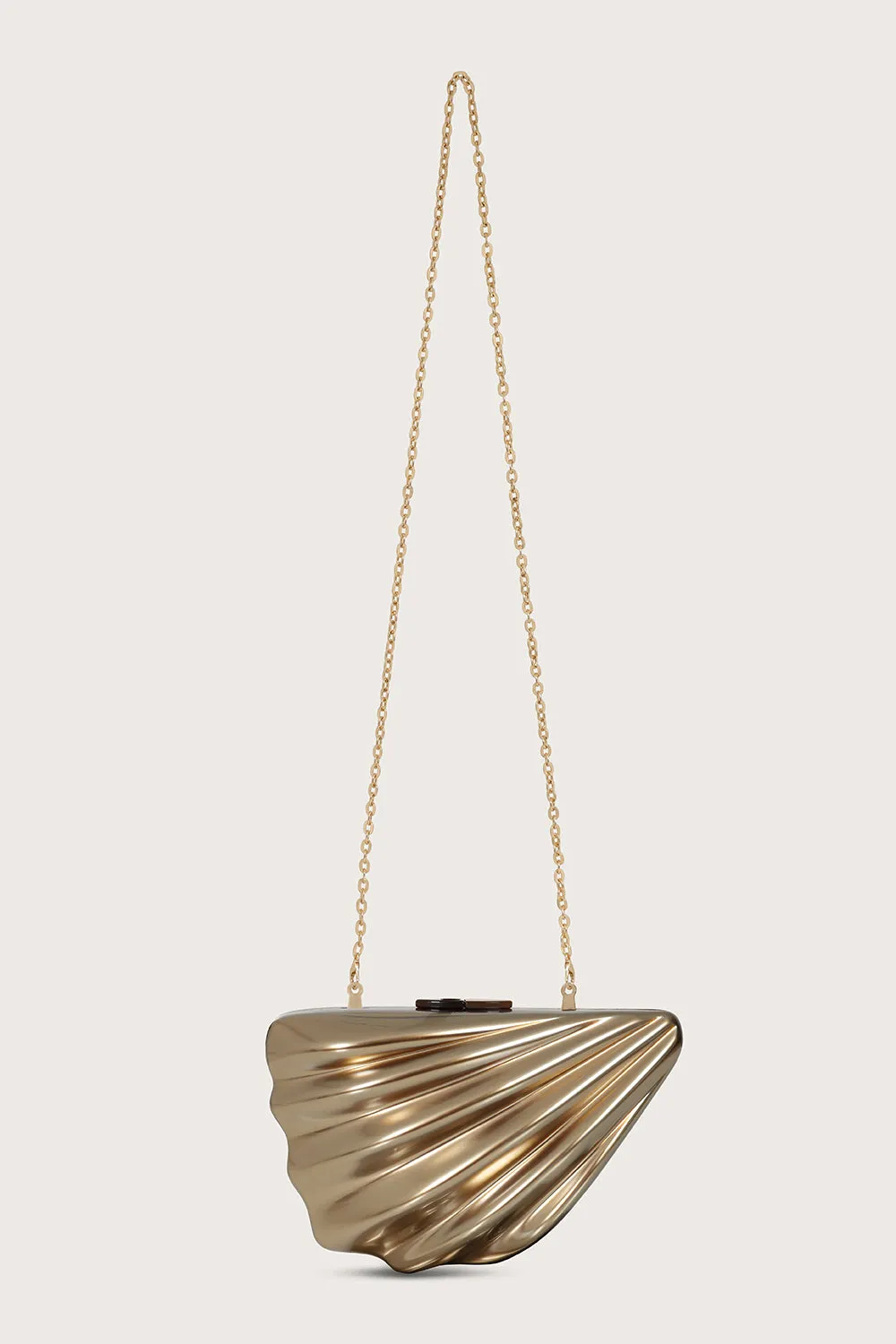 LOTTIE Acrylic Shell Clutch Bag in Gold