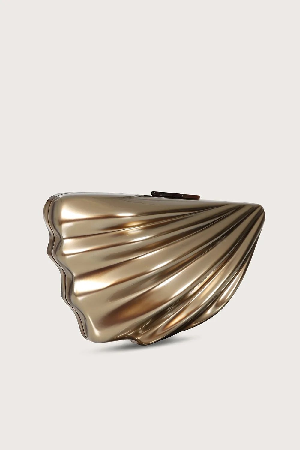 LOTTIE Acrylic Shell Clutch Bag in Gold