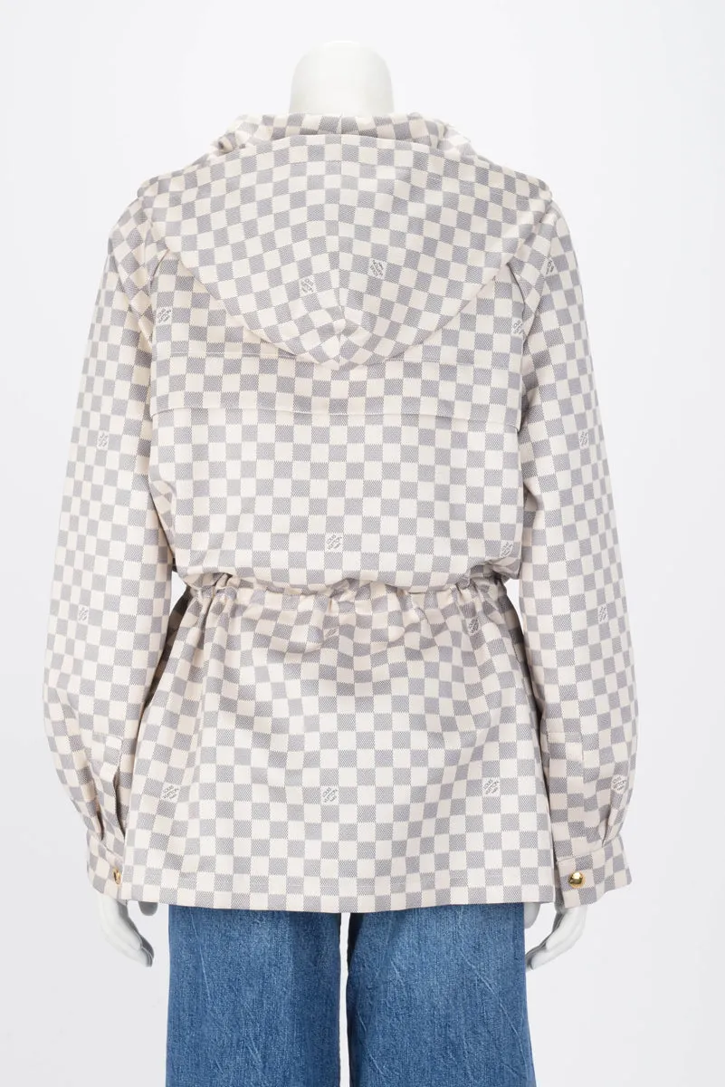 Louis Vuitton Damier Azur Printed Nylon Parka Jacket FR 44