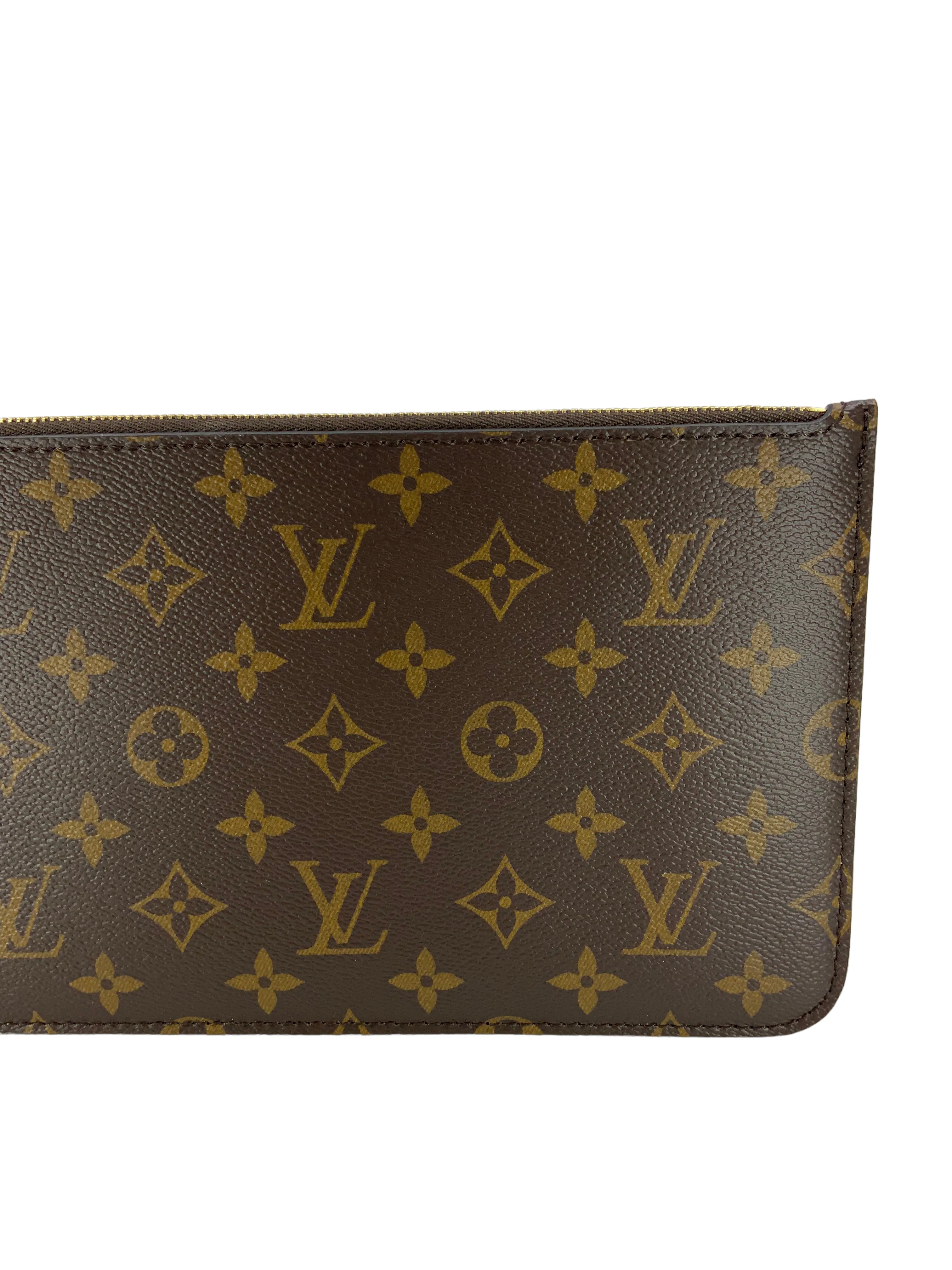 LOUIS VUITTON Monogram Teddy Neverfull MM Pochette Wristlet NEW