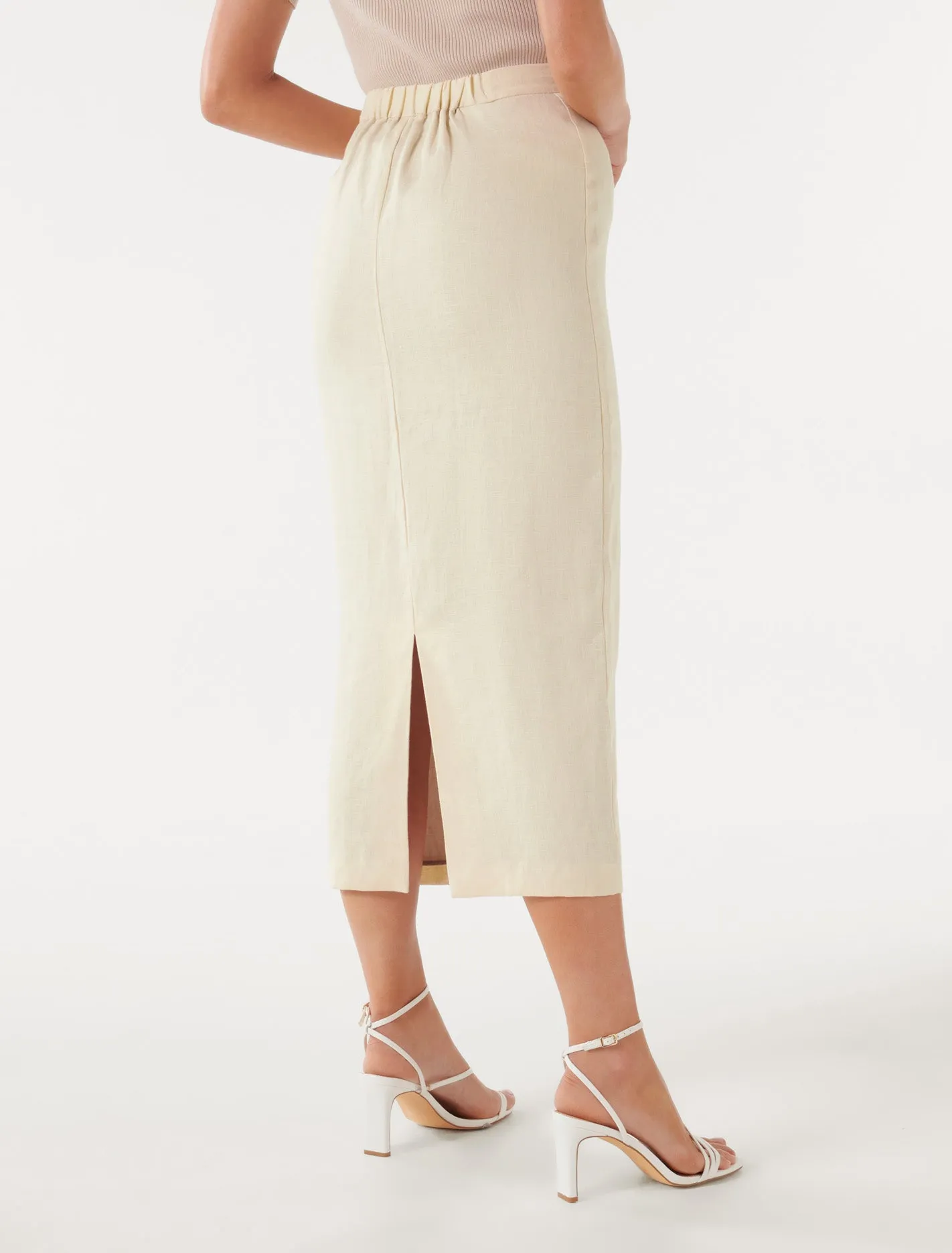 Lucy Linen Column Midi Skirt