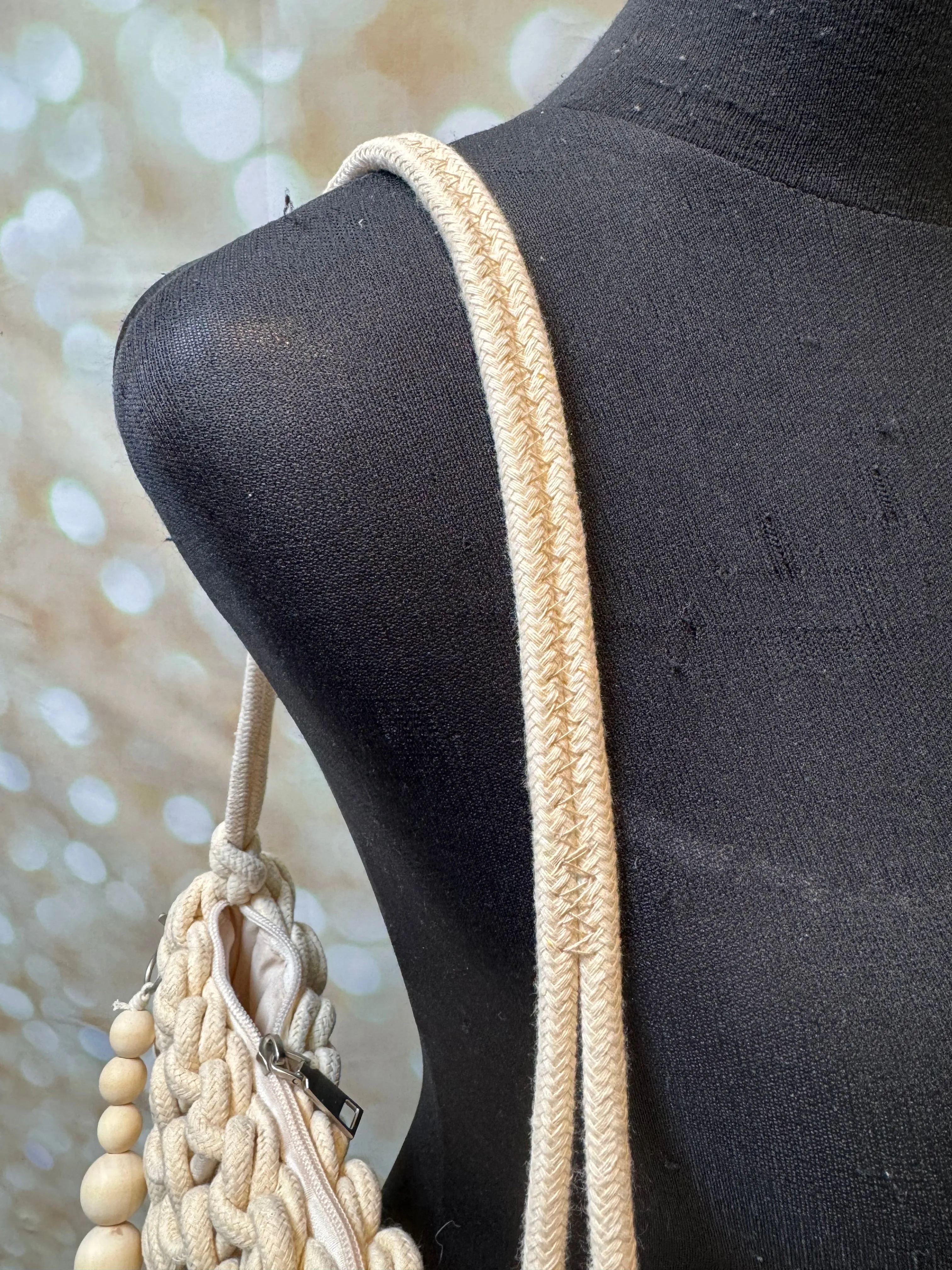 Macrame Beaded Shoulder Bag