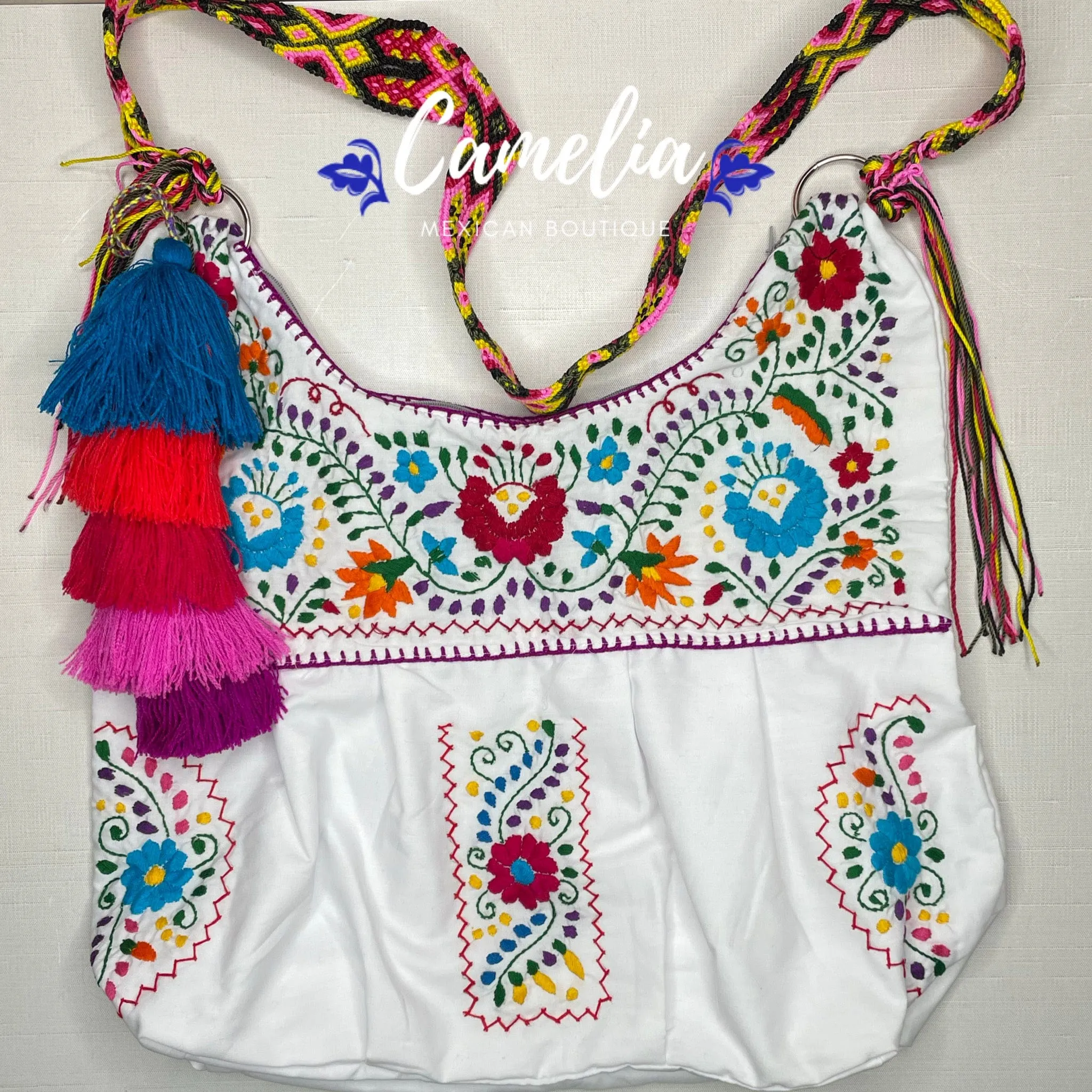 Mexican Embroidered Boho Tote - Puebla Large