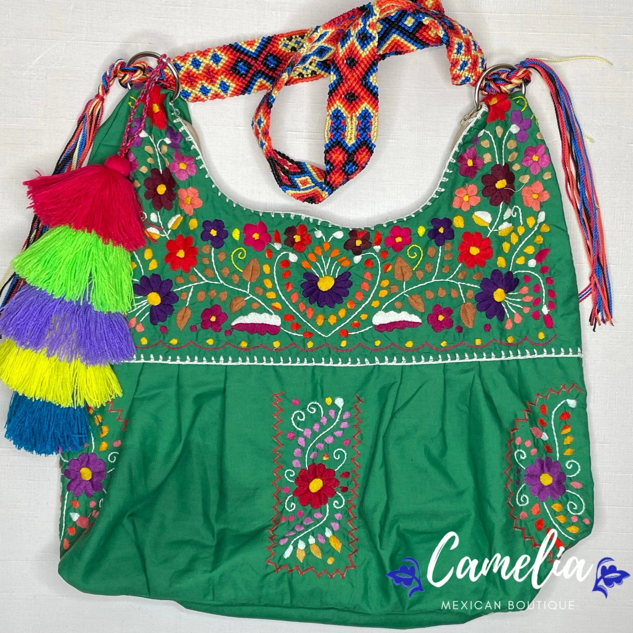 Mexican Embroidered Boho Tote - Puebla Large