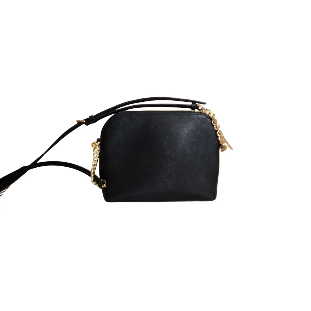 Michael Kors Black Leather Jet Set Dome Front Slip Pocket Crossbody Bag | Gently Used |