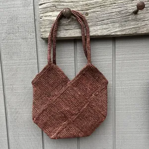 Patchwork crocheted raffia bag