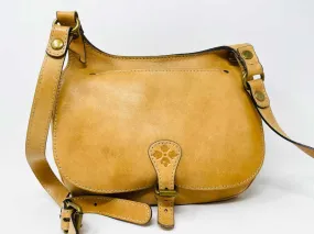 Patricia Nash Size Tan Buckles Leather Designer Crossbody Purse