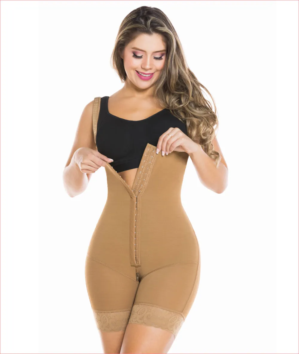 Post Op Compression Garment Open Bust Mid Thigh bodysuit C9018