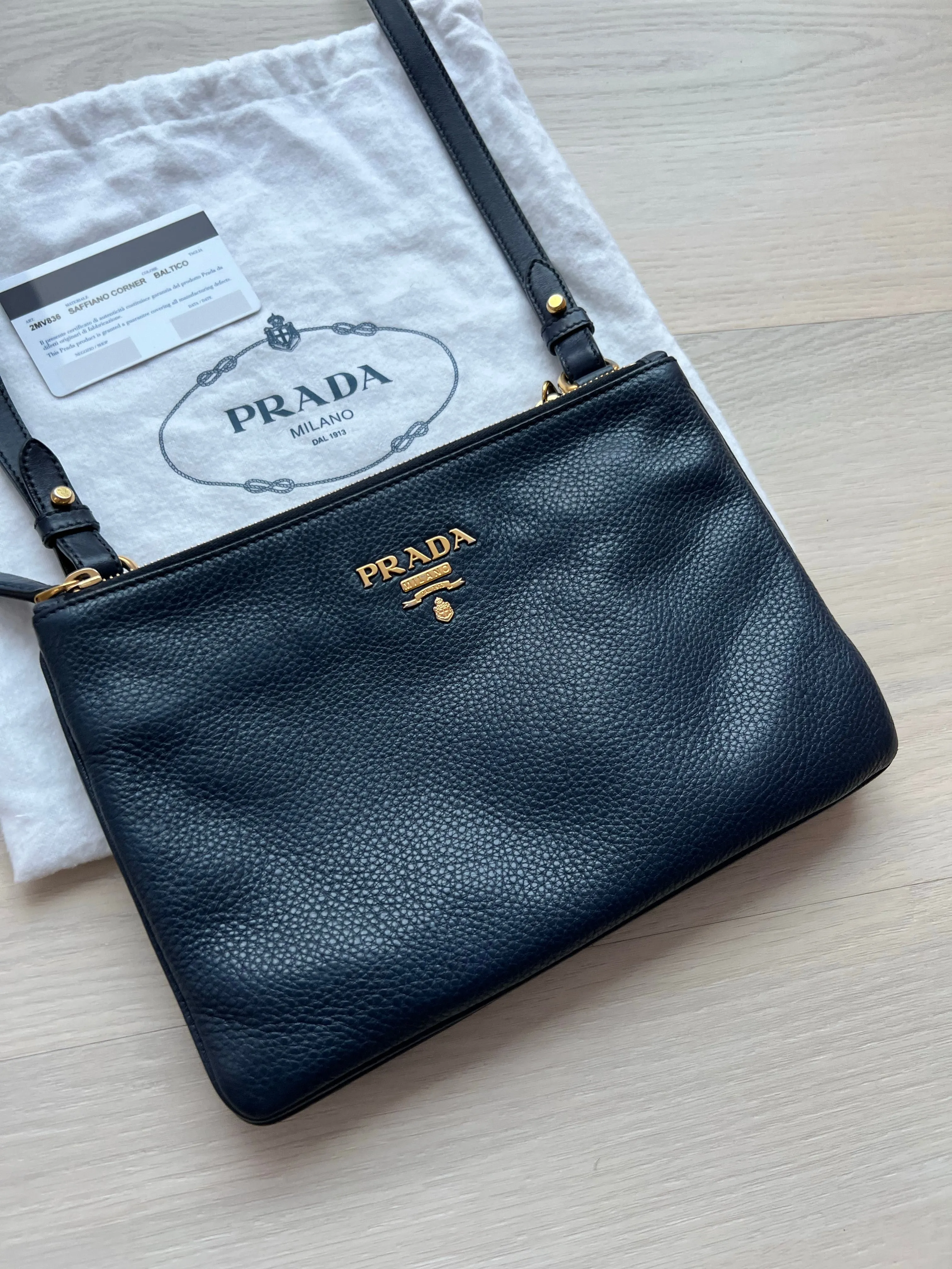 Prada Double Zip Crossbody Bag