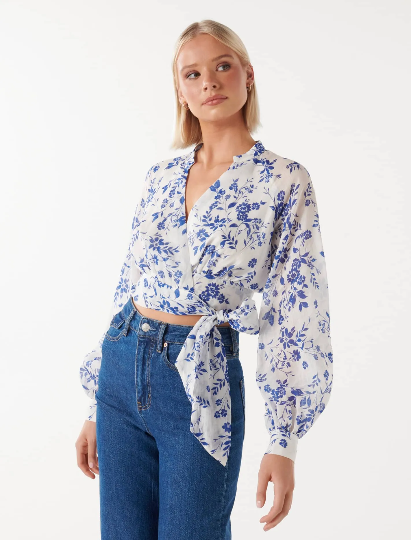 Presley Wrap Raglan Blouse