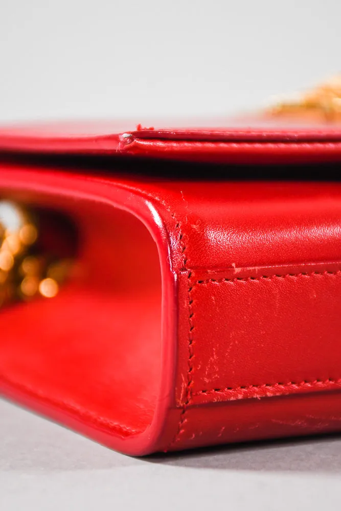 Saint Laurent Red Leather Kate Crossbody w/ Tassel