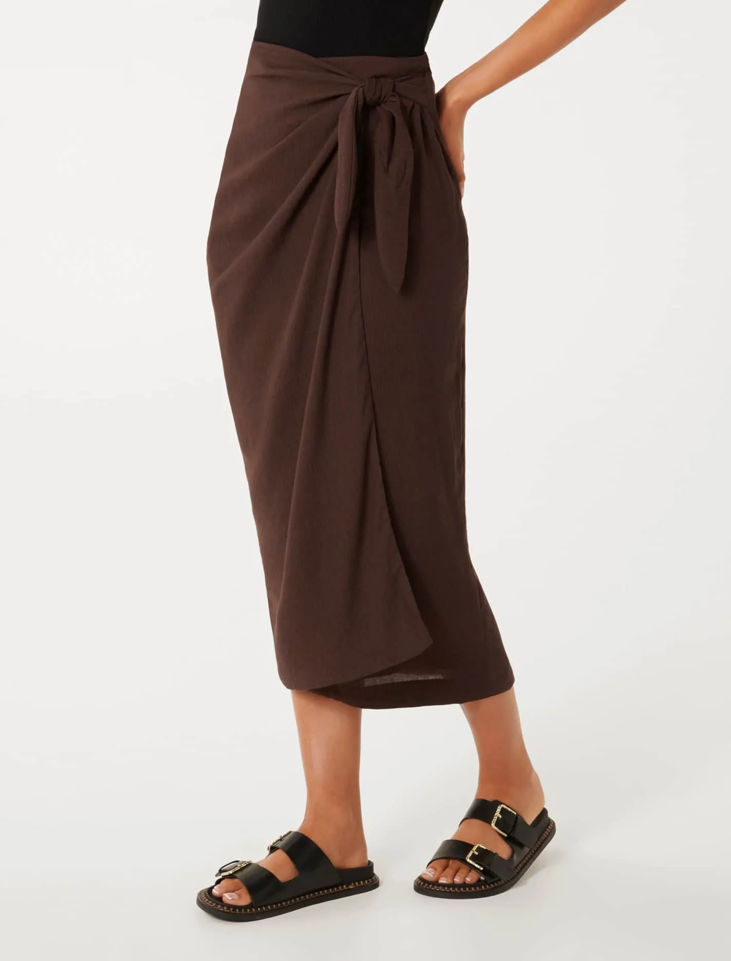 Sarah Crinkle Sarong Midi Skirt