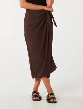 Sarah Crinkle Sarong Midi Skirt