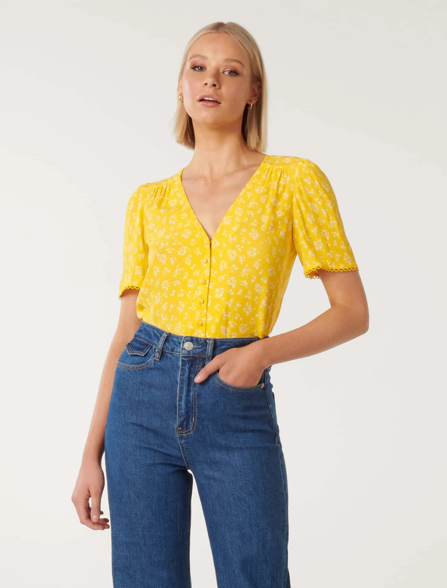 Sheldon Trim Sleeve Blouse