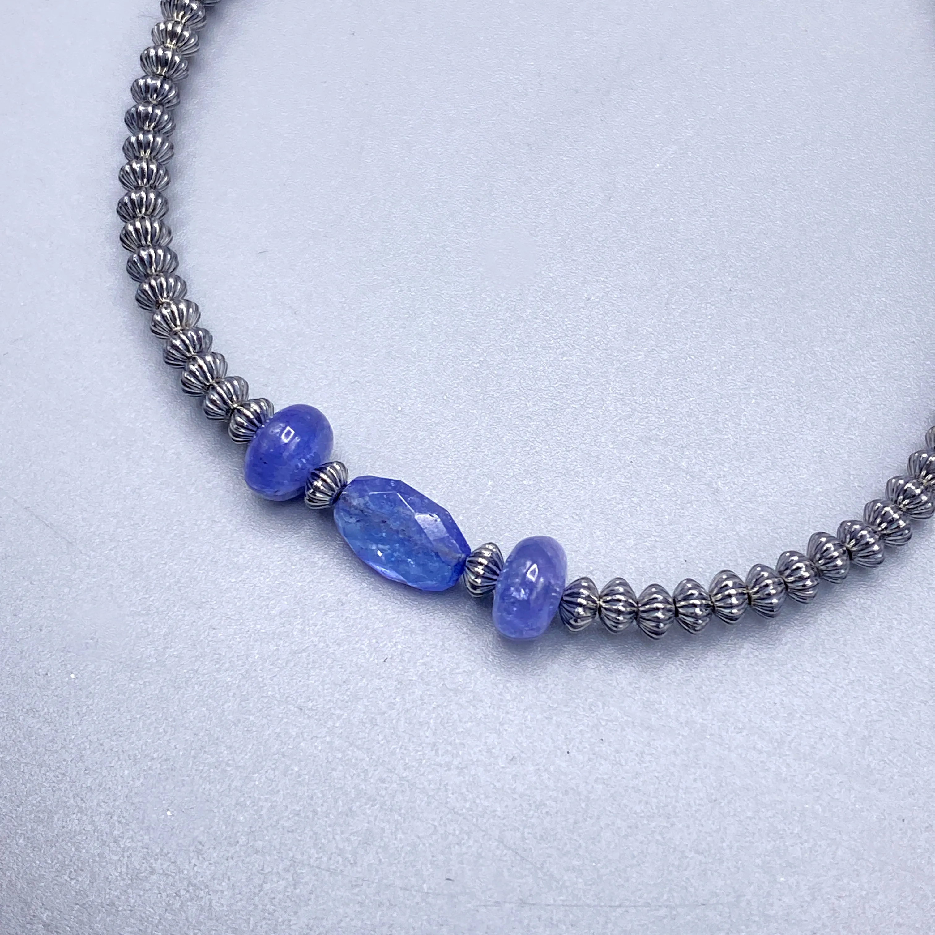 Tanzanite and Oxidized Sterling Silver Bracelet