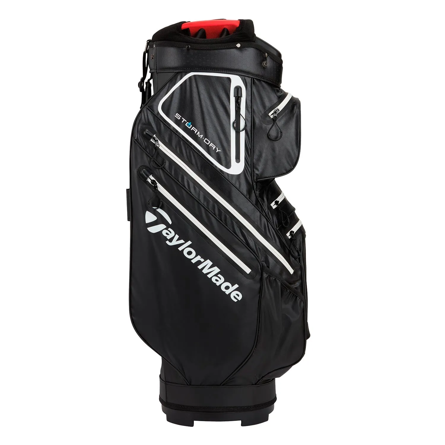 TaylorMade Storm Dry Waterproof Golf Cart Bag - Black/Red/White