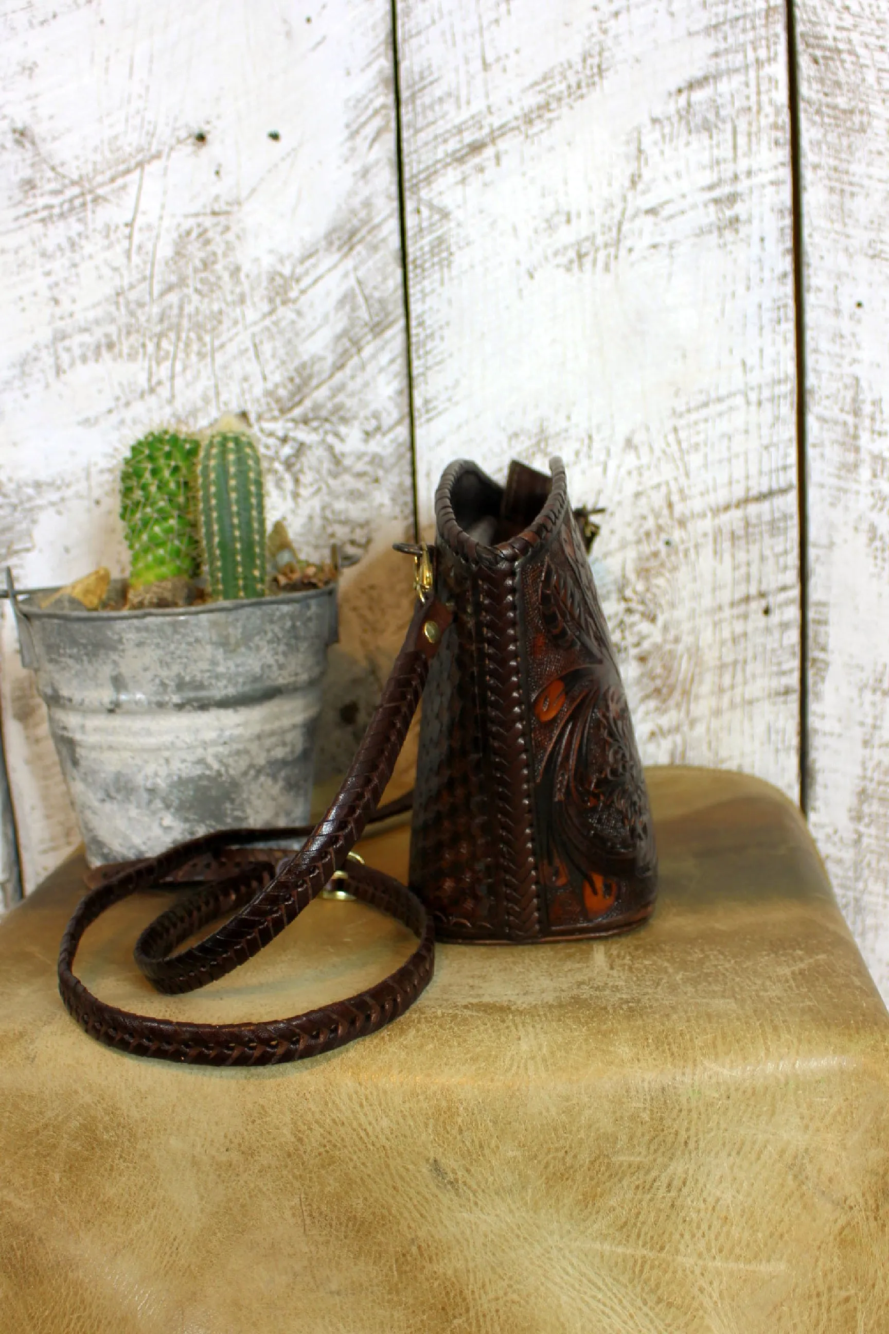 The Cafe Viejo Tooled Leather Crossbody