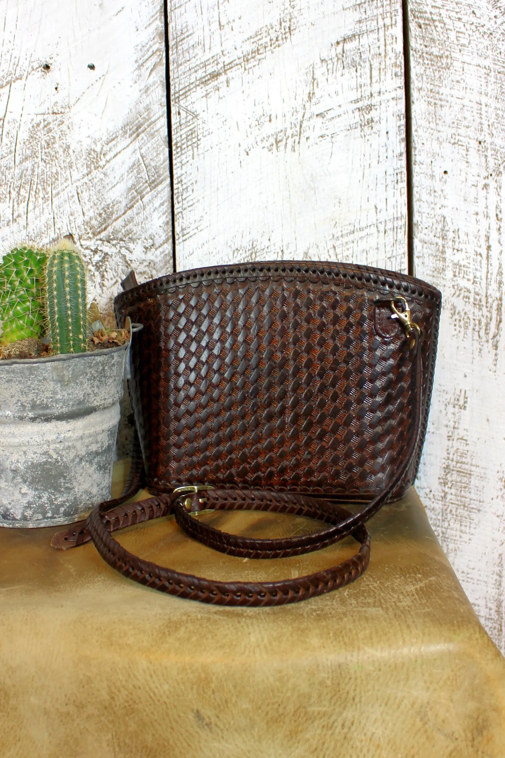 The Cafe Viejo Tooled Leather Crossbody