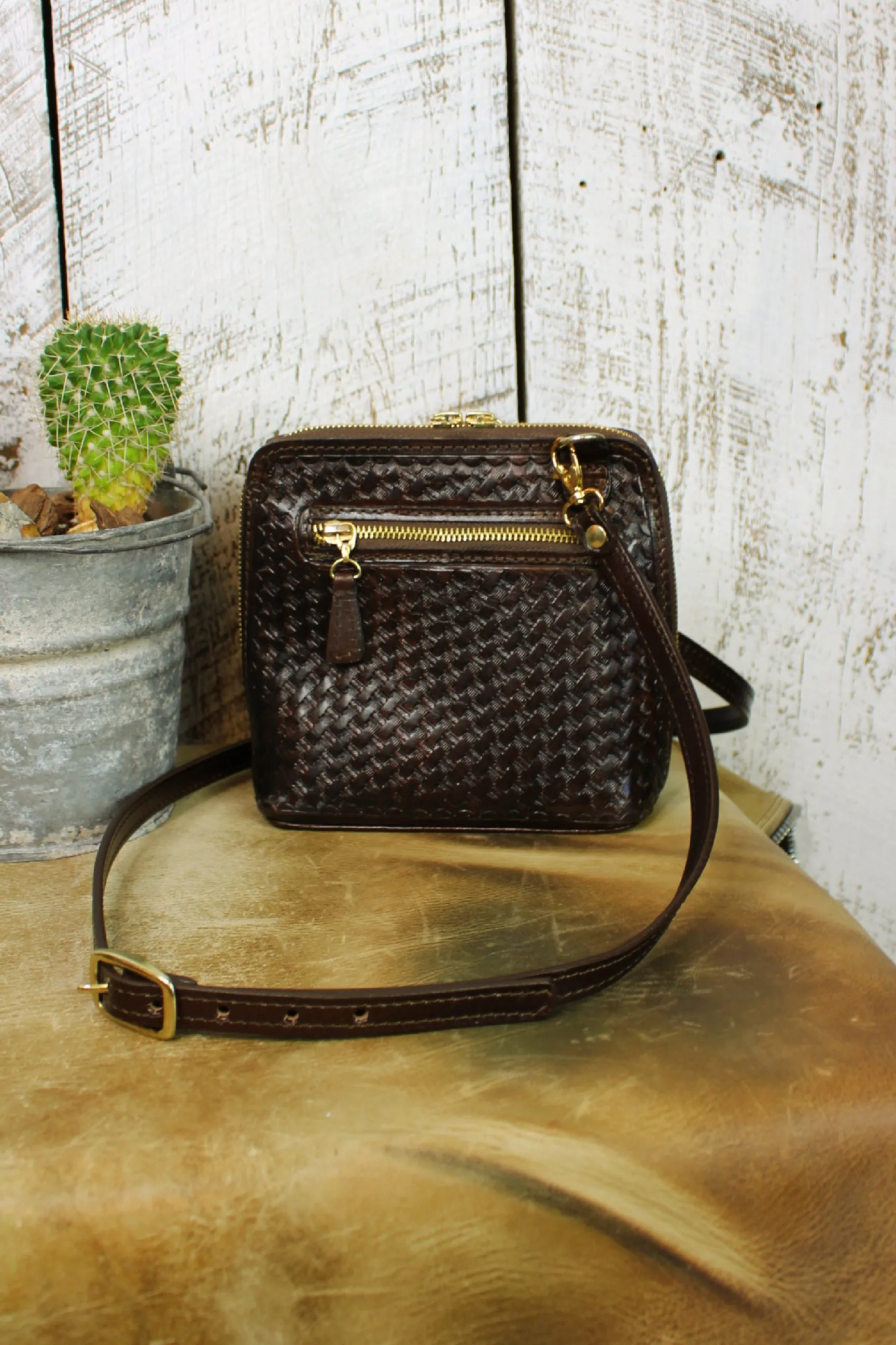 The Catalina Cafe Viejo Tooled Leather Crossbody