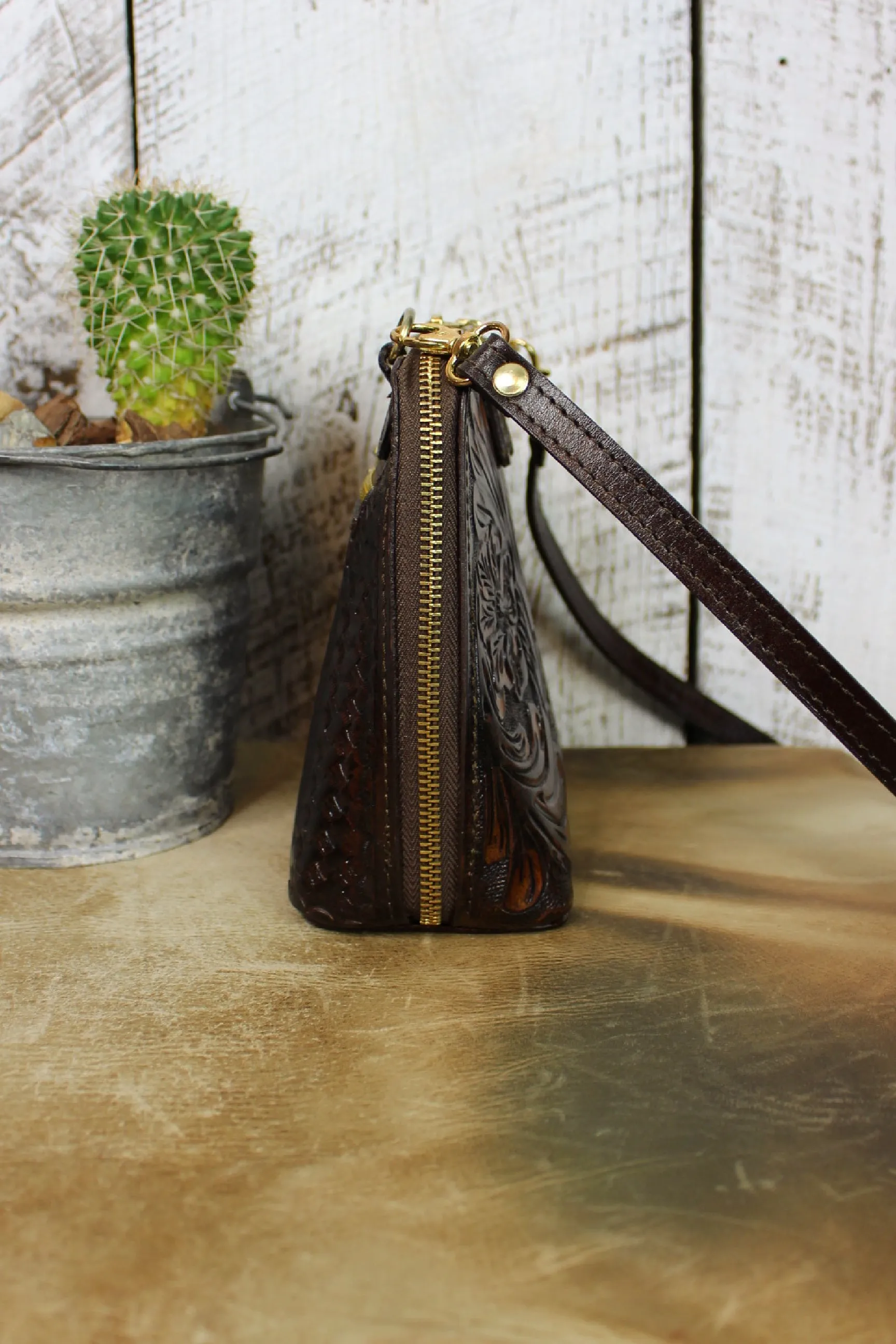 The Catalina Cafe Viejo Tooled Leather Crossbody