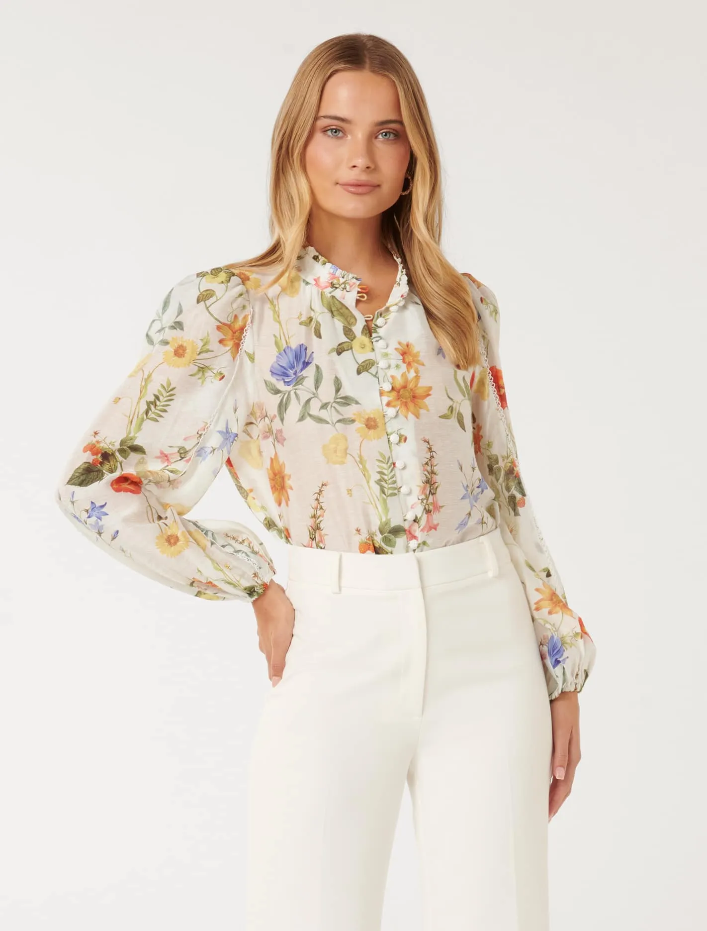 Tilly Trim Long Sleeve Blouse