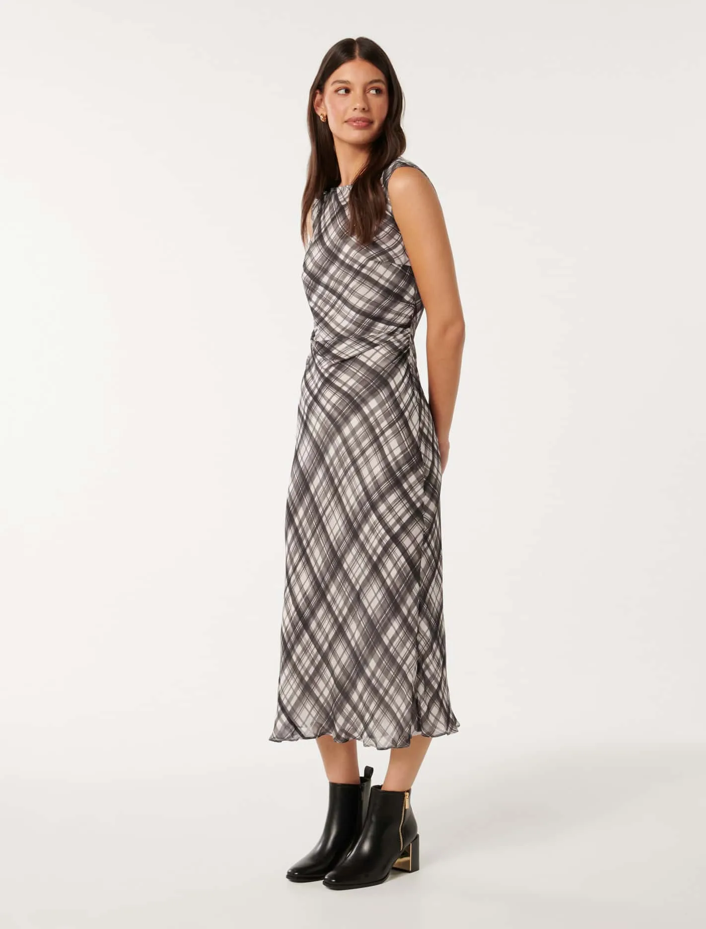 Vivianna Boat Neck Midi Dress