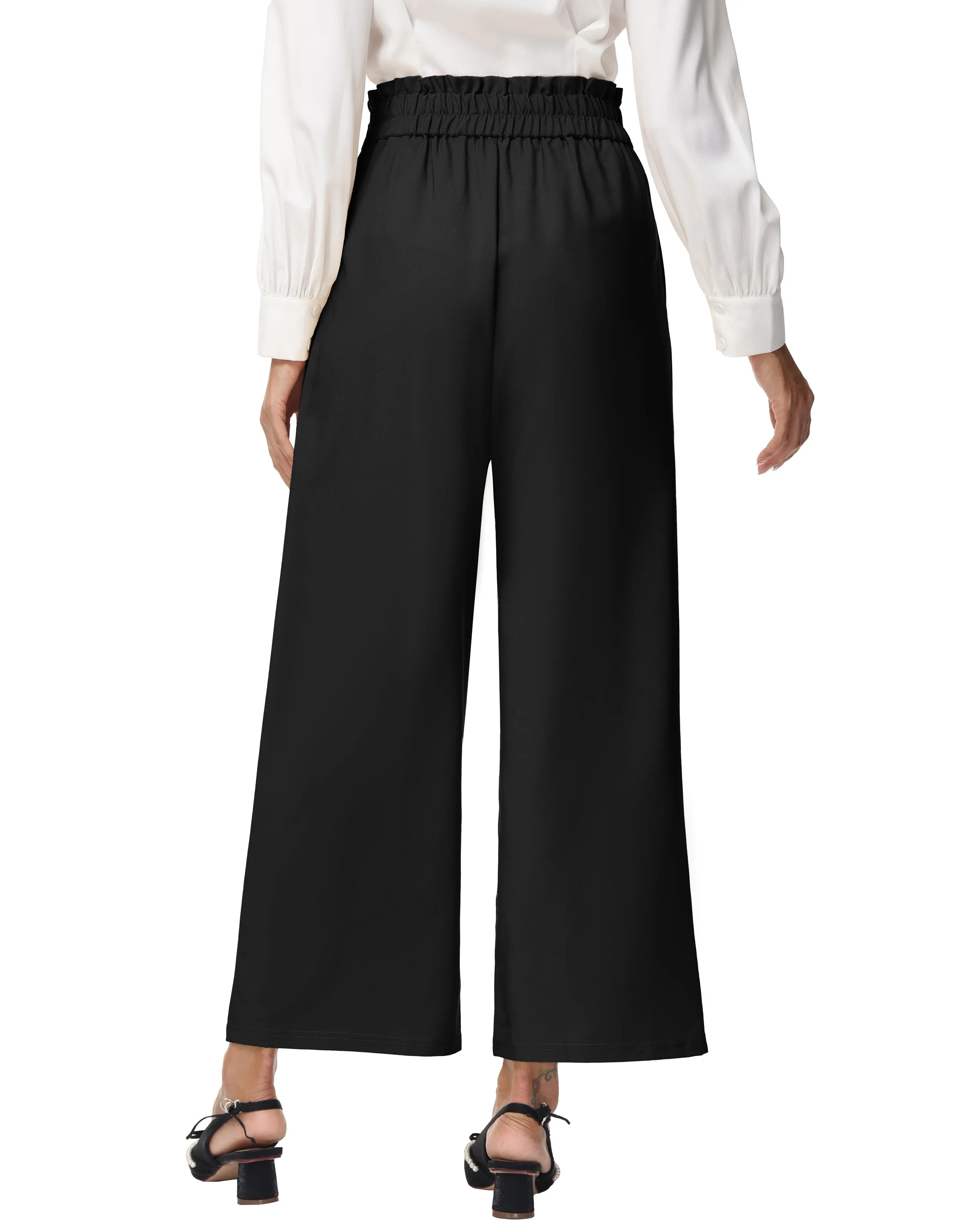 Wide Leg Pants High Waisted Paper Bag Business Casual Pants