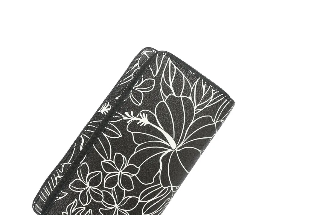 Wristlet Allison Hibiscus Lines Black